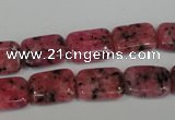 CLJ282 15.5 inches 10*14mm rectangle dyed sesame jasper beads wholesale