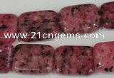 CLJ292 15.5 inches 15*20mm rectangle dyed sesame jasper beads wholesale