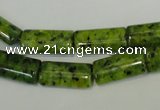 CLJ300 15.5 inches 8*16mm flat tube dyed sesame jasper beads wholesale