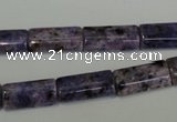 CLJ303 15.5 inches 8*16mm flat tube dyed sesame jasper beads wholesale