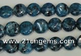 CLJ310 15.5 inches 10mm flat round dyed sesame jasper beads wholesale