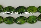 CLJ318 15.5 inches 10*14mm oval dyed sesame jasper beads wholesale