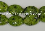 CLJ321 15.5 inches 13*18mm oval dyed sesame jasper beads wholesale