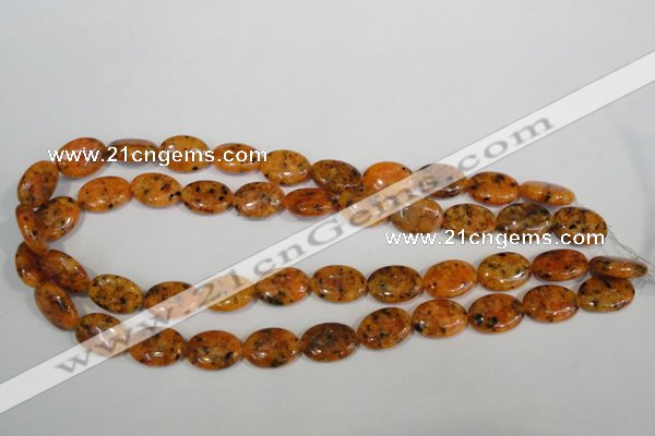 CLJ322 15.5 inches 13*18mm oval dyed sesame jasper beads wholesale