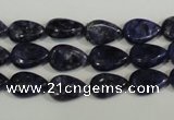 CLJ332 15.5 inches 8*12mm flat teardrop dyed sesame jasper beads