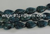 CLJ333 15.5 inches 8*12mm flat teardrop dyed sesame jasper beads