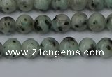 CLJ400 15.5 inches 4mm round sesame jasper beads wholesale