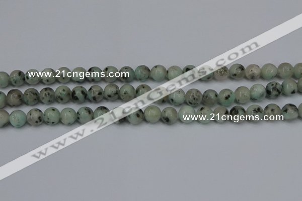 CLJ402 15.5 inches 8mm round sesame jasper beads wholesale