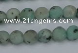 CLJ411 15.5 inches 6mm round matte sesame jasper beads wholesale