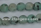 CLJ412 15.5 inches 8mm round matte sesame jasper beads wholesale