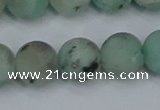 CLJ415 15.5 inches 14mm round matte sesame jasper beads wholesale