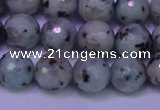 CLJ423 15.5 inches 10mm faceted round sesame jasper beads