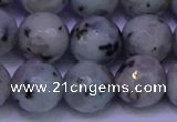 CLJ425 15.5 inches 14mm faceted round sesame jasper beads