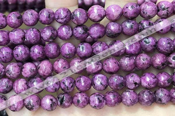 CLJ555 15.5 inches 6mm,8mm,10mm & 12mm faceted round sesame jasper beads