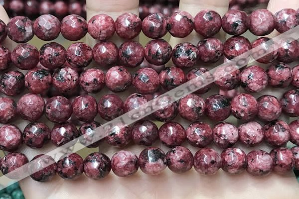 CLJ556 15.5 inches 6mm,8mm,10mm & 12mm faceted round sesame jasper beads