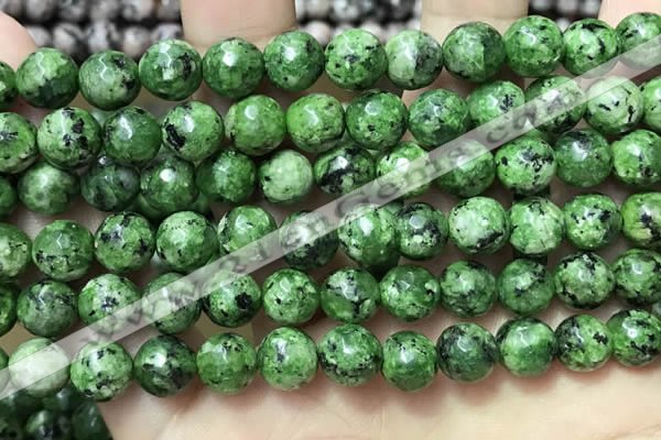 CLJ561 15.5 inches 6mm,8mm,10mm & 12mm faceted round sesame jasper beads