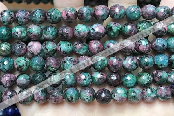 CLJ562 15.5 inches 6mm,8mm,10mm & 12mm faceted round sesame jasper beads