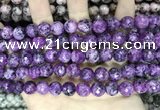 CLJ571 15 inches 10mm faceted 

round sesame jasper beads