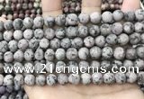 CLJ583 15 inches 8mm round matte sesame jasper beads