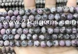 CLJ585 15 inches 8mm round matte sesame jasper beads