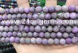 CLJ586 15 inches 8mm round matte sesame jasper beads