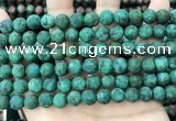 CLJ594 15 inches 8mm round matte sesame jasper beads