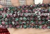 CLJ627 15 inches 8mm faceted nuggets sesame jasper beads