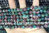 CLJ628 15 inches 8mm faceted nuggets sesame jasper beads