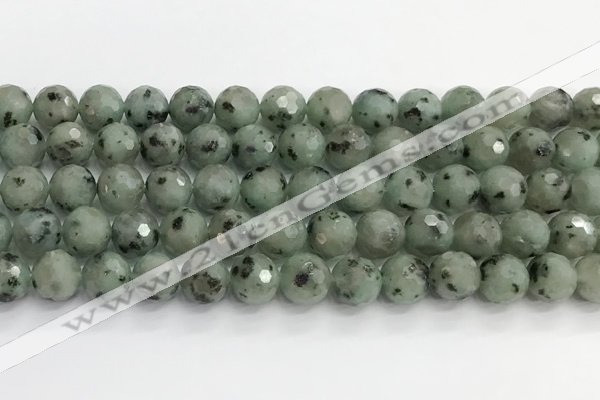 CLJ642 15.5 inches 10mm faceted round sesame jasper beads wholesale