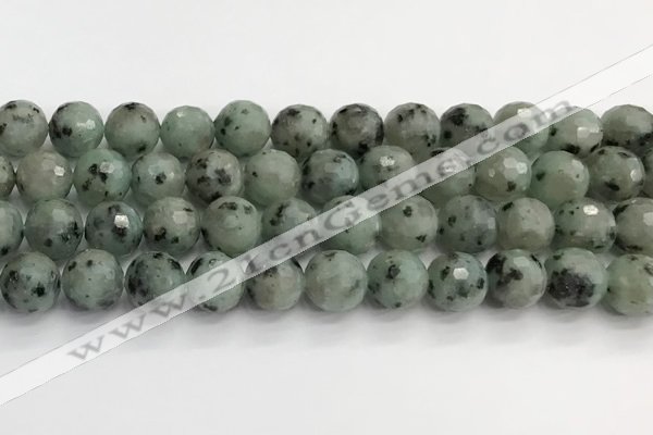 CLJ643 15.5 inches 12mm faceted round sesame jasper beads wholesale