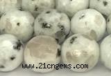 CLJ651 15 inches 8mm faceted round sesame jasper beads