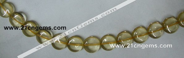 CLQ04 15.5 inches 12mm coin natural lemon quartz beads Wholesale