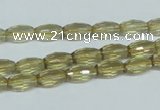 CLQ09 15.5 inches 8*16mm faceted rice natural lemon quartz beads