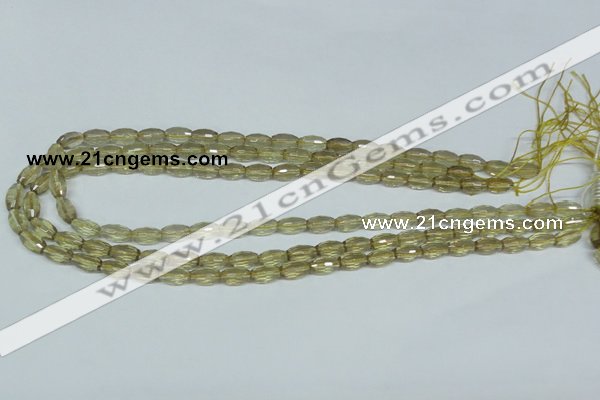 CLQ09 15.5 inches 8*16mm faceted rice natural lemon quartz beads