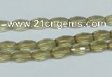 CLQ10 15.5 inches 6*10mm faceted rice natural lemon quartz beads