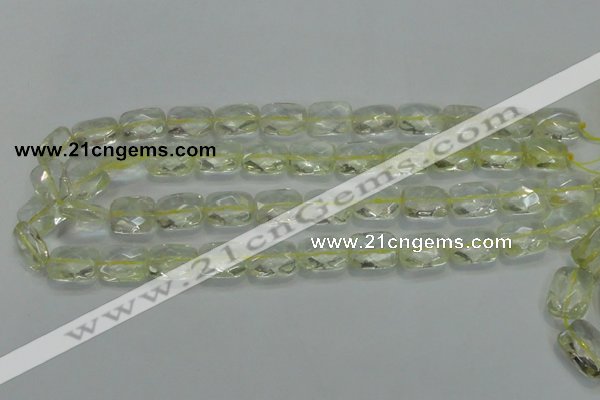 CLQ101 15 inches 13*18mm faceted rectangle natural lemon quartz beads