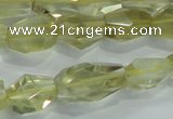 CLQ102 8*12mm - 12*22mm faceted nuggets natural lemon quartz beads