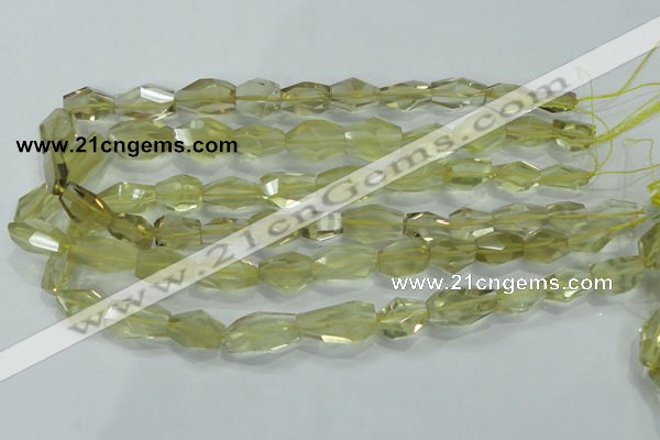 CLQ102 8*12mm - 12*22mm faceted nuggets natural lemon quartz beads