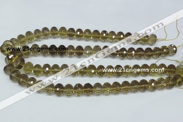 CLQ15 15.5 inches 8*12mm faceted rondelle natural lemon quartz beads