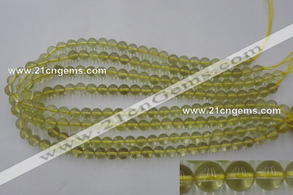 CLQ152 15.5 inches 8mm round natural lemon quartz beads wholesale