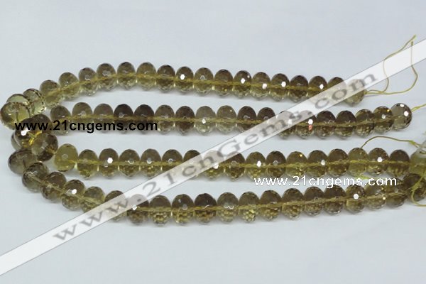 CLQ16 15.5 inches 10*14mm faceted rondelle natural lemon quartz beads