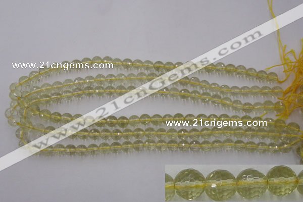 CLQ162 15.5 inches 8mm faceted round natural lemon quartz beads