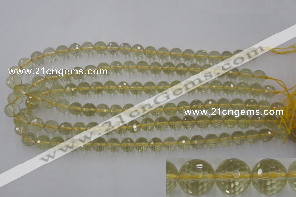 CLQ163 15.5 inches 10mm faceted round natural lemon quartz beads