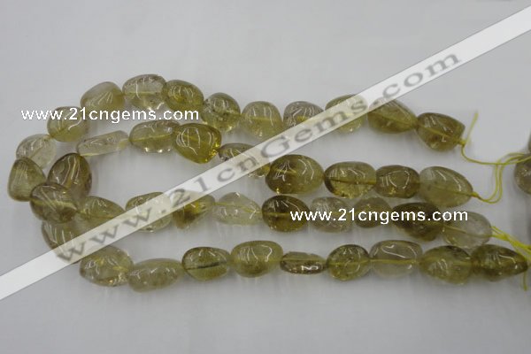 CLQ170 15.5 inches 12*16mm – 14*22mm nuggets natural lemon quartz beads