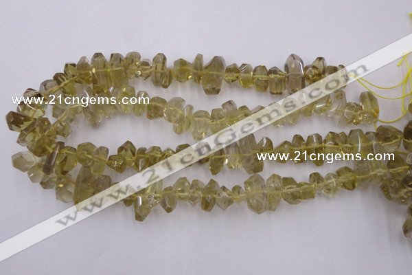 CLQ171 6*8mm – 10*16mm faceted nuggets natural lemon quartz beads