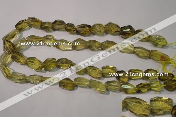 CLQ256 15.5 inches 15*18mm faceted nuggets natural lemon quartz beads