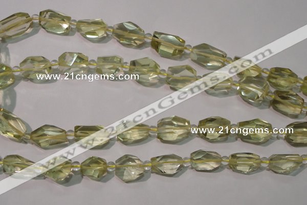 CLQ258 15.5 inches 10*14mm – 12*16mm faceted nuggets lemon quartz beads