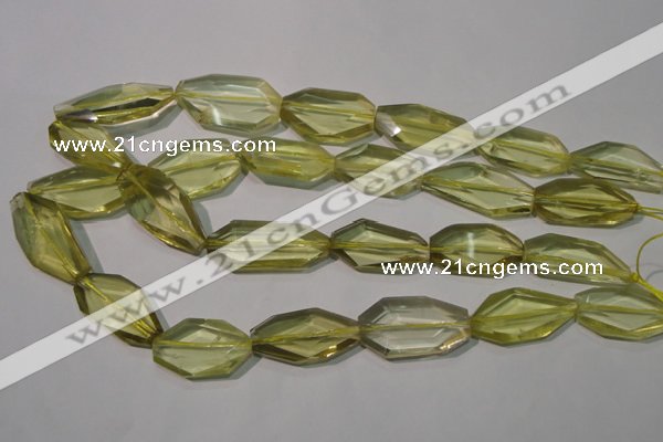 CLQ260 15.5 inches 15*18mm – 20*32mm faceted freeform lemon quartz beads