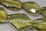 CLQ262 15.5 inches 10*25mm – 25*33mm faceted freeform lemon quartz beads