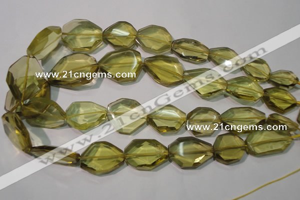 CLQ262 15.5 inches 10*25mm – 25*33mm faceted freeform lemon quartz beads